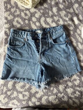 H&M Light Blue High-Rise Denim Cutoff Shorts